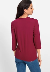 Olsen Women's Viscose Blend V-Neck T-Shirt