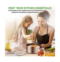 NutriChef Kitchenware Pots & Pans Set – High qualified Basic Kitchen Cookware Set, Non-Stick (14-Piece Set)