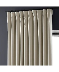 Half Price Drapes Light Beige Extra Wide Performance Linen Hotel Blackout Curtain