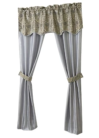 Kate Aurora 5 Piece Sheer Curtain & Valance Set - 52 in. W x 84 L, Brown