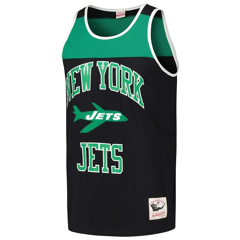 Mitchell & Ness Men's Black/Green New York Jets Heritage Colorblock Tank Top
