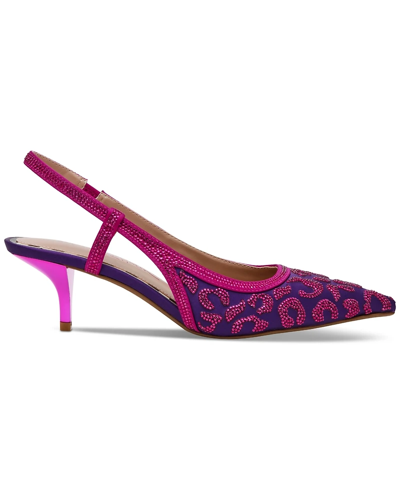 Betsey Johnson Women's Nahla Pointed-Toe Slingback Kitten-Heel Pumps