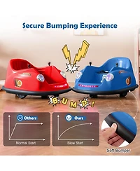 Gymax 12V Electric Kids Ride on Bumper Car Battery Powered Bumping w/ Remote Control Pink