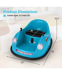 Gymax 12V Electric Kids Ride on Bumper Car Battery Powered Bumping w/ Remote Control Pink
