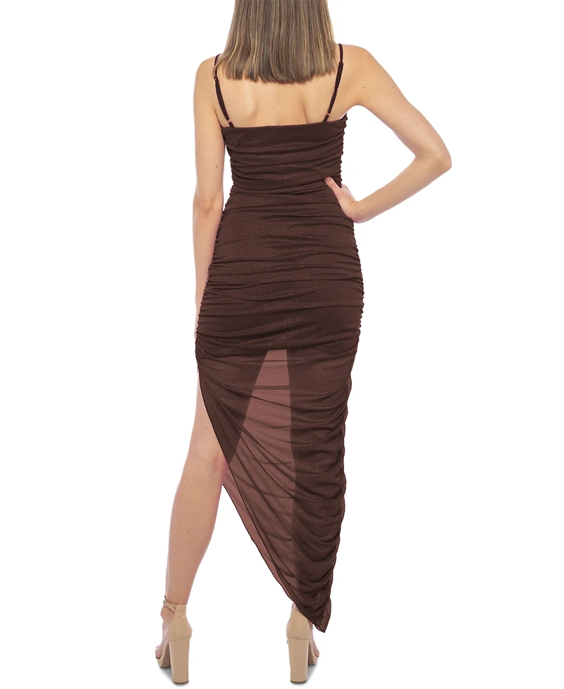 Jump Juniors' Glitter Bodycon Asymmetrical-Hem Dress