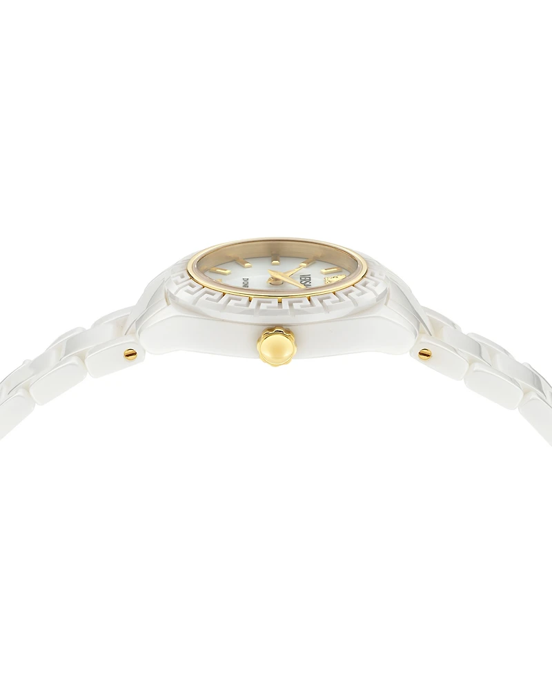 Versace Women's Swiss Dv One Mini White Ceramic Bracelet Watch 28mm