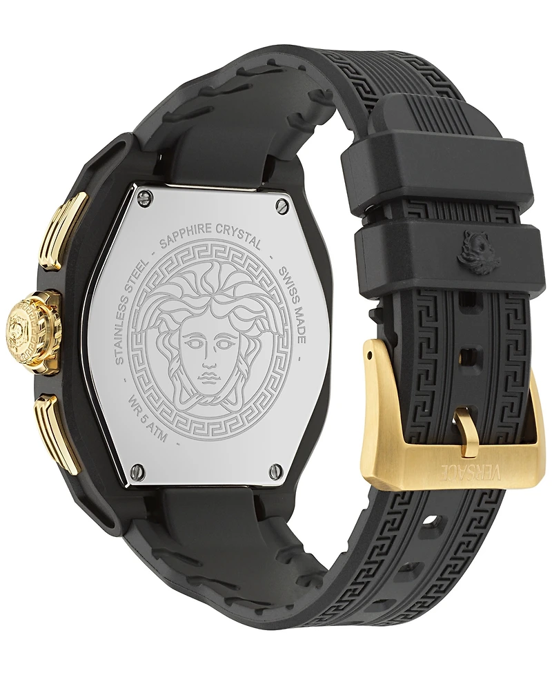 Versace Men's Swiss Chronograph Silicone Strap Watch 44mm