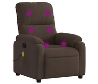 vidaXL Massage Recliner Chair Brown Microfiber Fabric