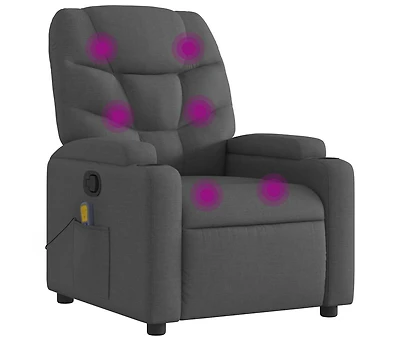 Massage Recliner Chair Dark Gray Fabric