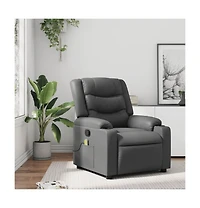 vidaXL Massage Recliner Chair Gray Faux Leather