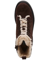 Steve Madden Women's Jazmin Faux Fur Lace Up Combat Boots