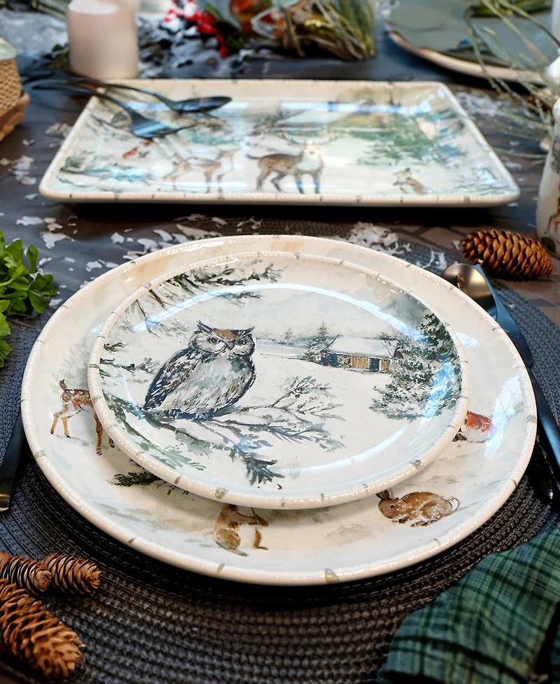 Certified International Winter's Frost Dessert Plates, Set of 4