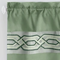 Kate Aurora Pacifico Rod Pocket Embroidered Window Valance