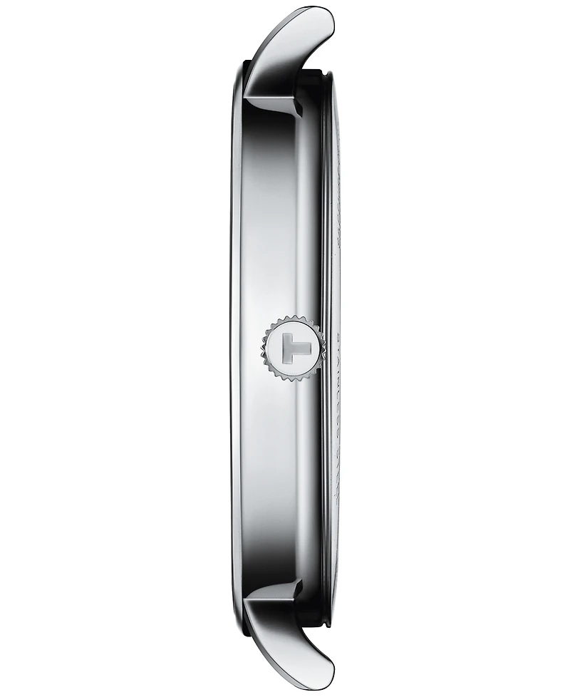 Tissot Men's Swiss Everytime Black Leather Strap Watch 40mm