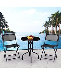 Sugift 3 Pieces Folding Bistro Table Chairs Set for Indoor and Outdoor