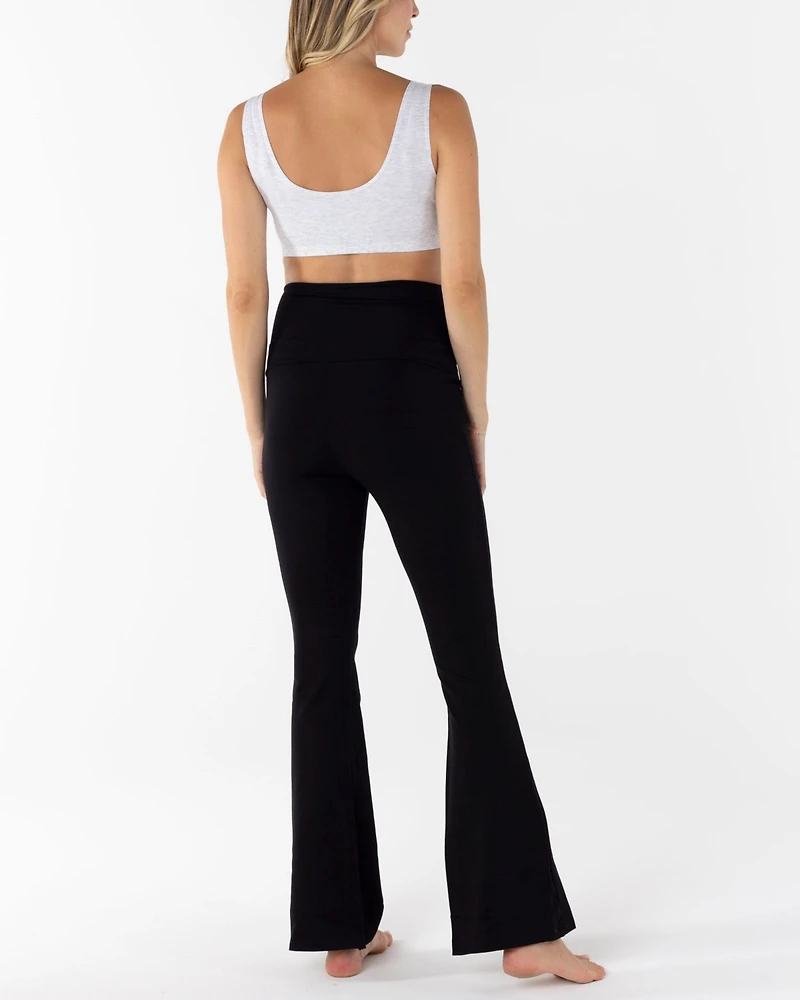 Angel Maternity Deluxe Flare Black Legging Pants