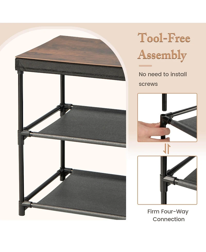 Sugift 2-Drawer Nightstand with Removable Fabric Bins and Pull Handles-Black