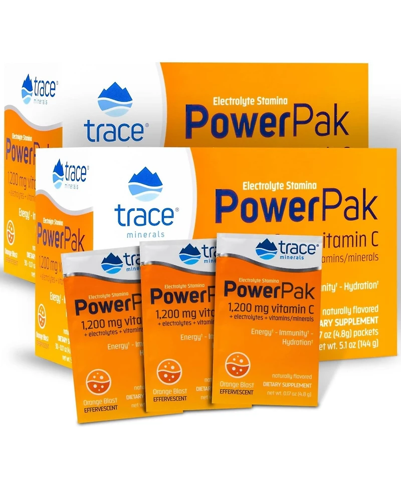 Trace Minerals Electrolyte Stamina PowerPak - Electrolyte Drink Powder for Hydration Support - Energy & Recovery Support with Vitamin C & ZInc