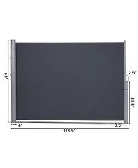 Sugift 118.5 x 63 Inch Patio Retractable Folding Side Awning Screen Privacy Divider