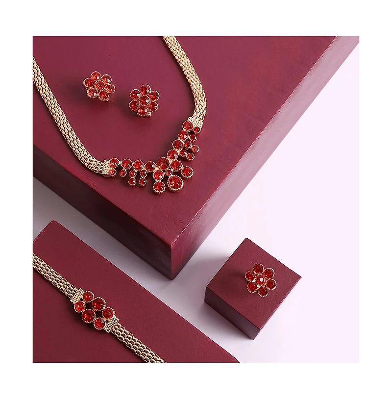 Sohi Women's Flower Jewellery Set