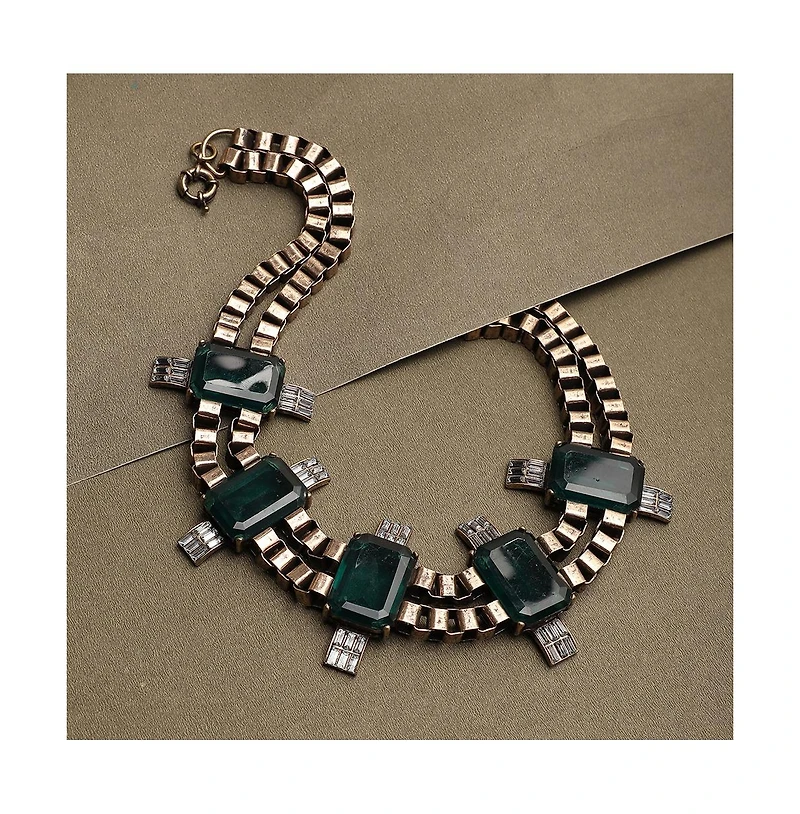 Sohi Women's Chain Stone Statement Necklace