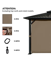 Aoodor Gazebo Curtain Replacement-Universal 4-Panel Sidewalls 10'x10',Patio Privacy Curtains with Double Zipper,Uv Resistant,Perfect for Outdoor Canop