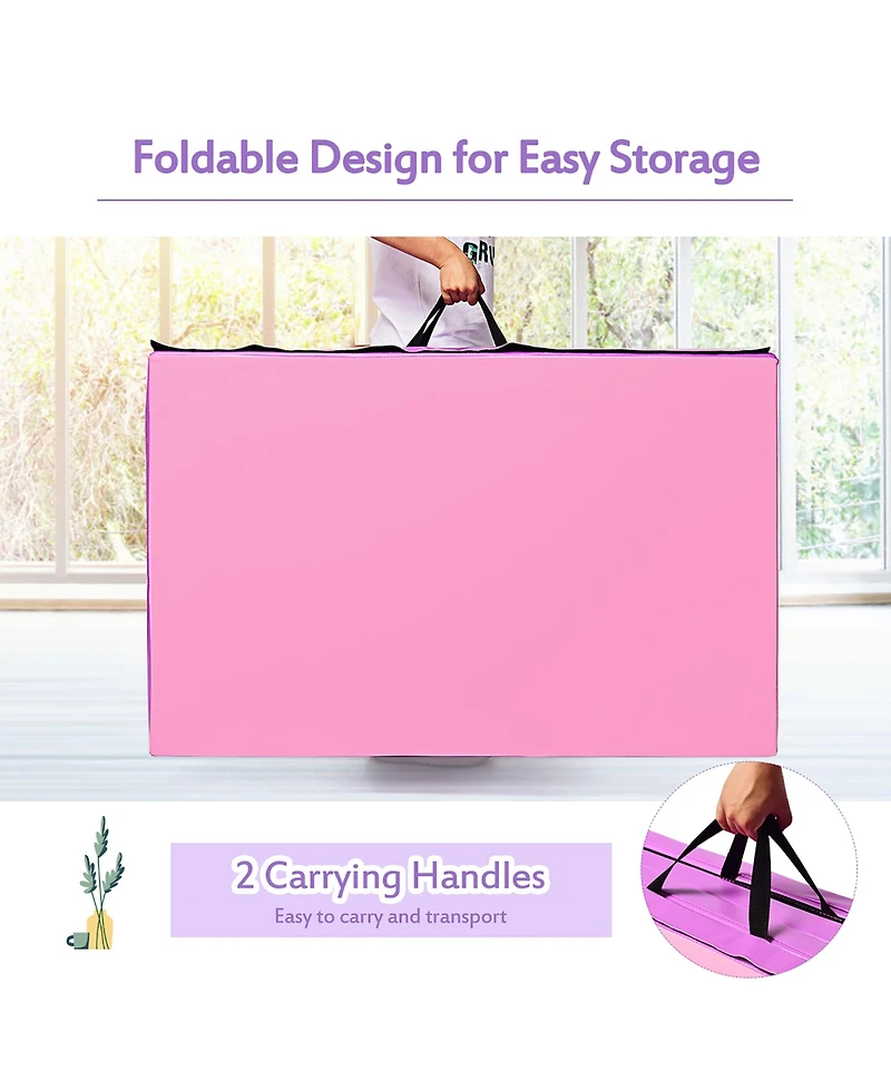 Costway 4'x 10'x 2''Folding Gymnastics Tumbling Mat Indoor Outdoor Gym Stretching Yoga