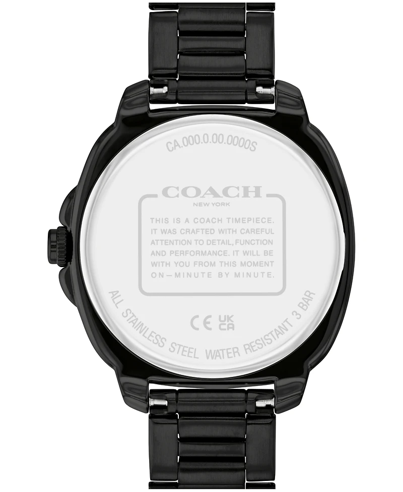 Coach Women's Kitt Ionic Plated Black Stainless Steel Bracelet Watch 38mm