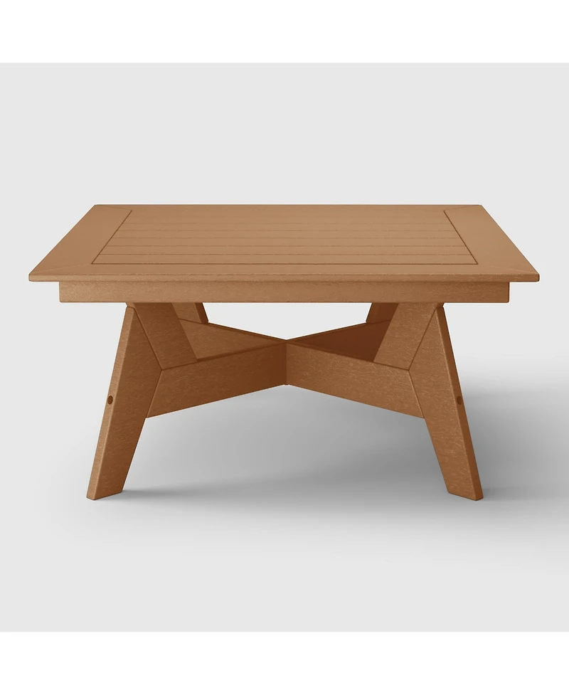 WestinTrends Modern Low Outdoor Patio Square Hdpe 37" Coffee Table