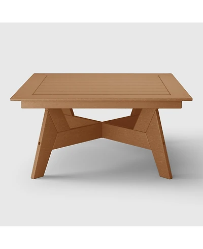 WestinTrends Modern Low Outdoor Patio Square Hdpe 37" Coffee Table