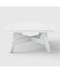 WestinTrends Modern Low Outdoor Patio Square Hdpe 37" Coffee Table