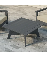 WestinTrends Modern Low Outdoor Patio Square Hdpe 37" Coffee Table