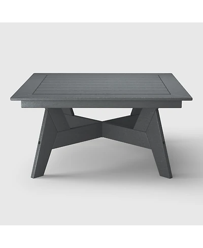 WestinTrends Modern Low Outdoor Patio Square Hdpe 37" Coffee Table