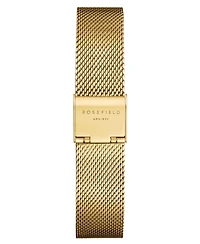 Rosefield Oval Women's Gold Tone Stainless Steel Mesh Bracelet Watch 29mm