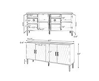 Hulala Home Kaletan Modern 63"Wide Sideboard with Adjustable Shelves