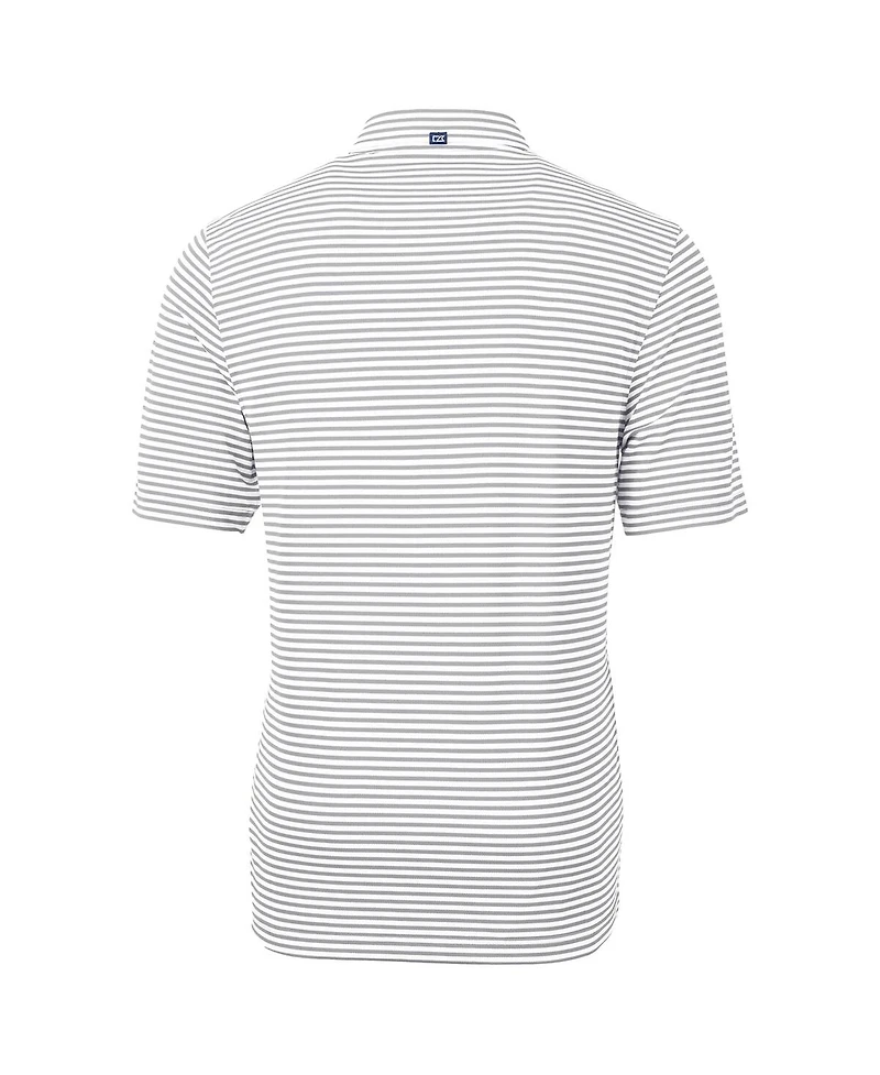 Cutter & Buck Men's Gray Georgetown Hoyas Throwback Logo Virtue Eco Pique Stripe Polo