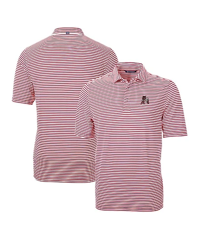 Cutter & Buck Men's Arkansas Razorbacks Throwback Logo Virtue Eco Pique Stripe Polo