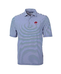 Cutter & Buck Men's Royal Buffalo Bills Throwback Logo Virtue Eco Pique Stripe Polo
