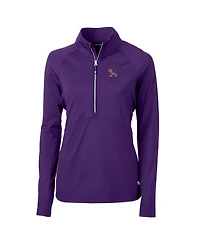 Cutter & Buck Women's Purple Clemson Tigers Adapt Eco Knit Stretch Half-Zip Pullover Top