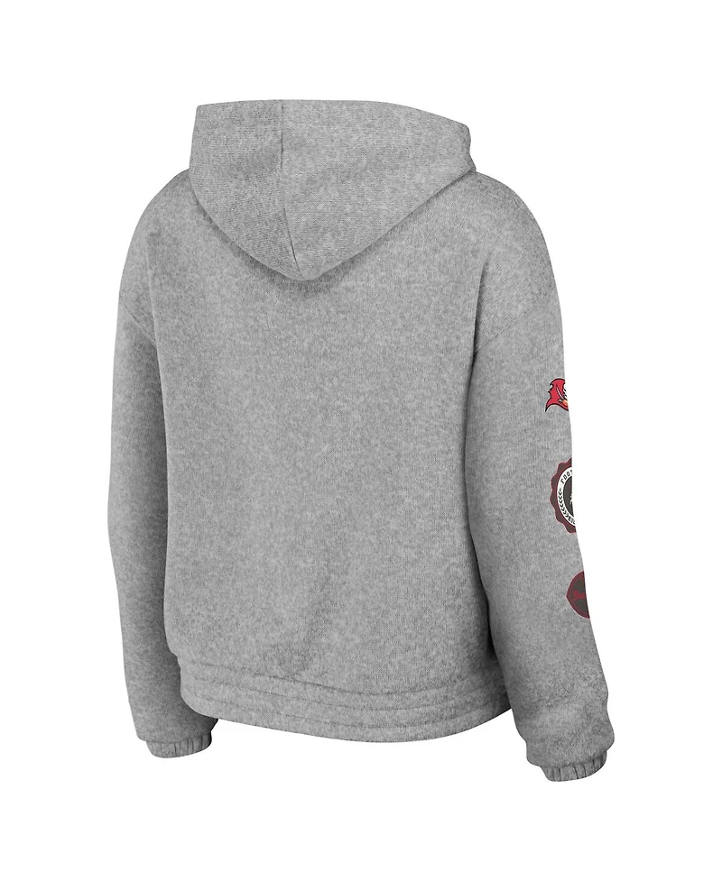 Wear by Erin Andrews Women's Heather Gray Tampa Bay Buccaneers Full-Zip Hoodie
