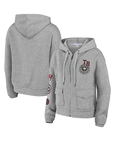 Wear by Erin Andrews Women's Heather Gray Tampa Bay Buccaneers Full-Zip Hoodie