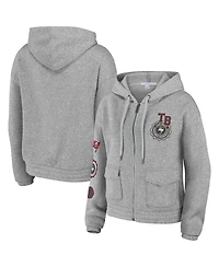 Wear by Erin Andrews Women's Heather Gray Tampa Bay Buccaneers Full-Zip Hoodie