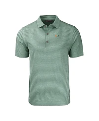 Cutter & Buck Men's Miami Hurricanes Forge Eco Heathered Stripe Stretch Polo