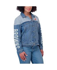 Wear by Erin Andrews Women's Cleveland Browns Full-Button Denim Jacket