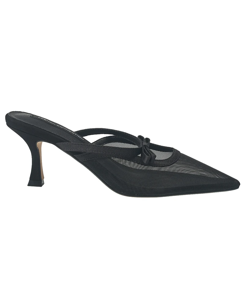 French Connection Women's Mesh Toe Kitten Heel