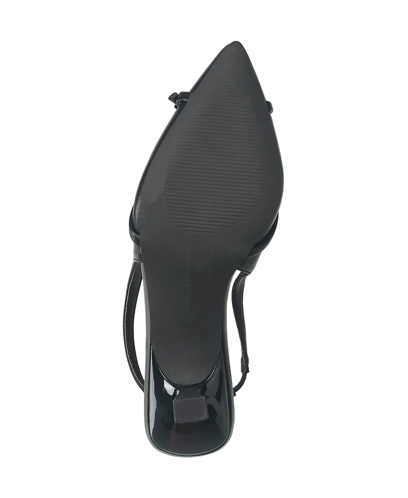 French Connection Women's Buckles Slingback Kitten Heel