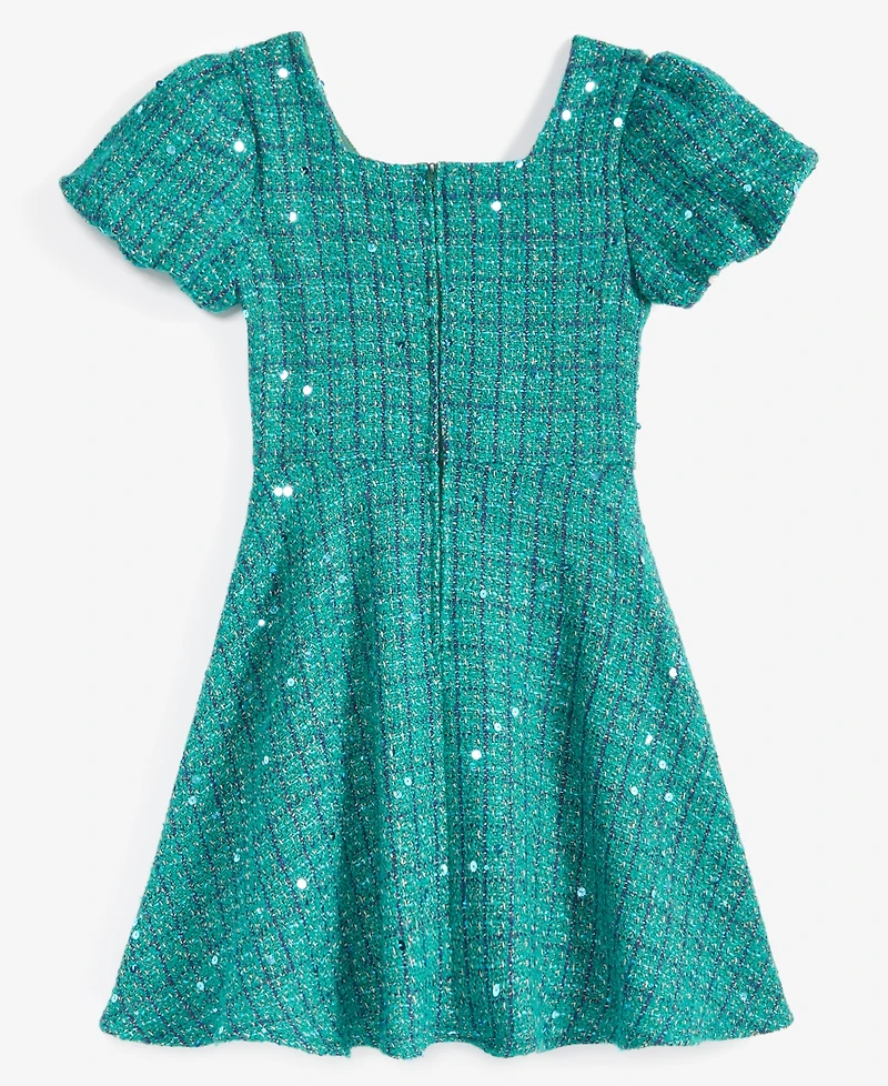 Rare Editions Big Girls Sequin Tweed Social Dress