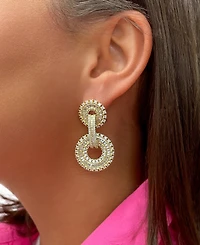 Sterling Forever Reese Cubic Zirconia Circle Drop Earrings