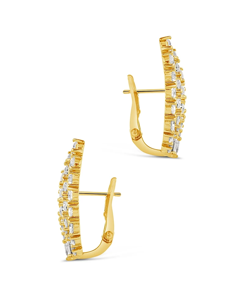 Sterling Forever Miranda Cubic Zirconia Fan Stud Earrings