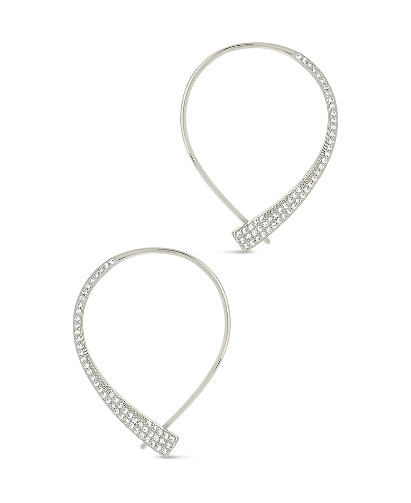 Sterling Forever Carlotta Cubic Zirconia Threader Earrings